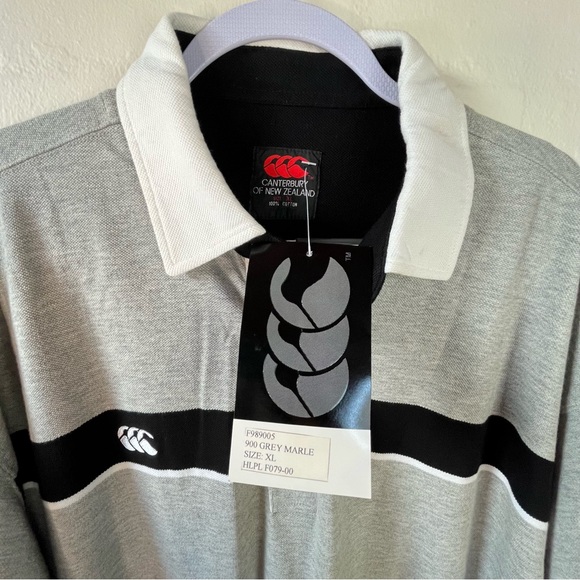 NWT Canterbury of New Zealand Jersey sz XL 100% Cotton Polo stripes Men’s Unisex - Picture 6 of 12